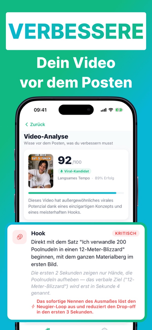 Screenshot der BeViral-App 2