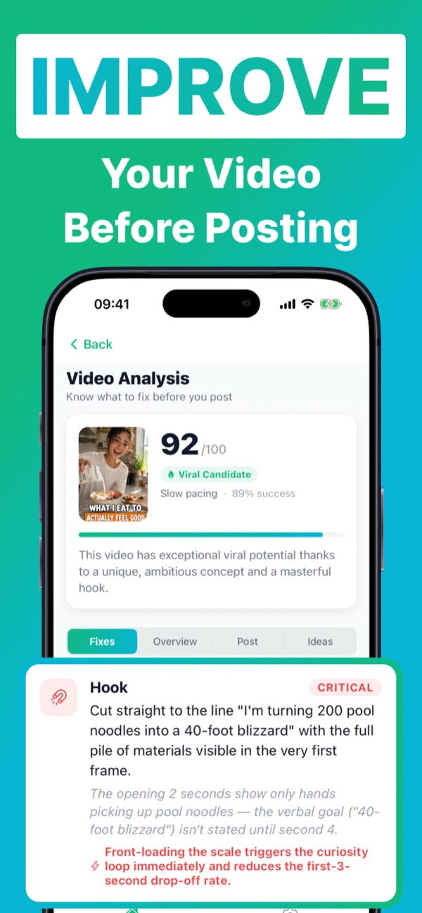 Schermafbeelding van de BeViral-app 2