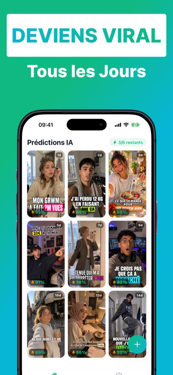 Capture d'écran de l'application BeViral 3